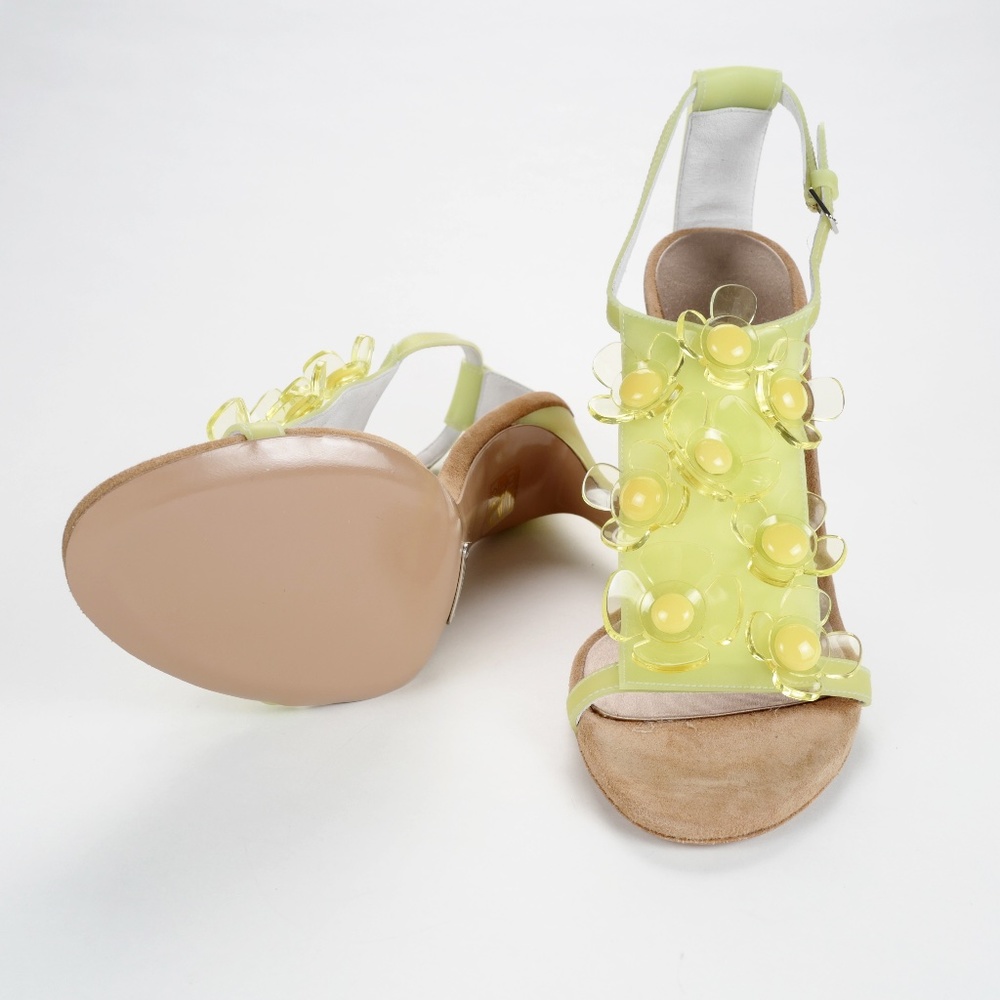 Burberry Lime Floral Sandals Size 5.5 - Picture 2 of 9